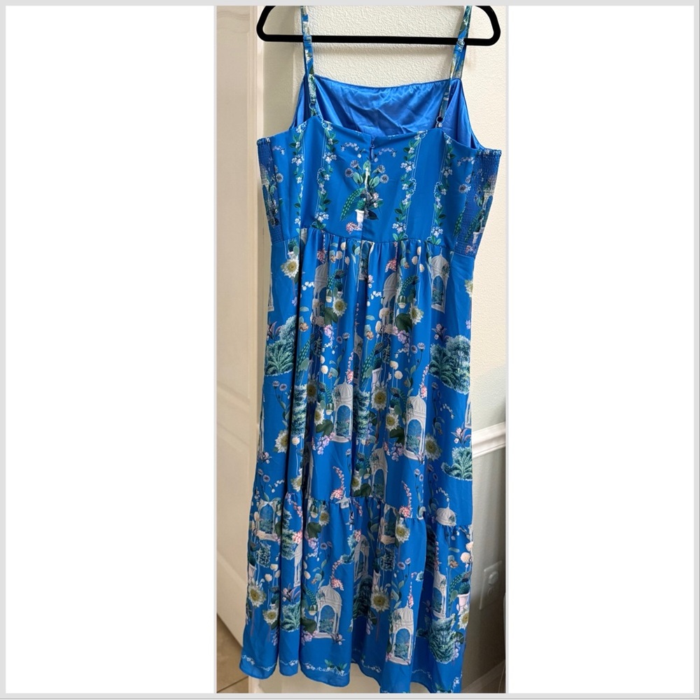 City Chic women’s size 20 Vibrant Blue Garden Maxi Dress ruffle hem sleeveless - Picture 2 of 15